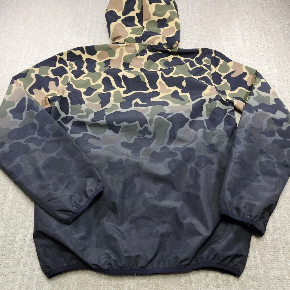 Adidas Jacket Men Small Duck Camo Windbreaker Water Resistant Black Skate Hoodie